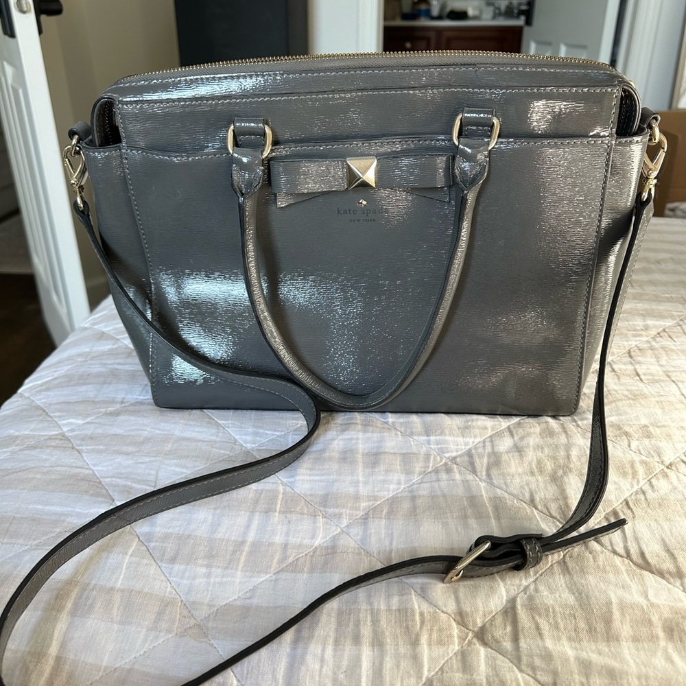 Kate Spade Shiny Gray Tote - Picture 3 of 4
